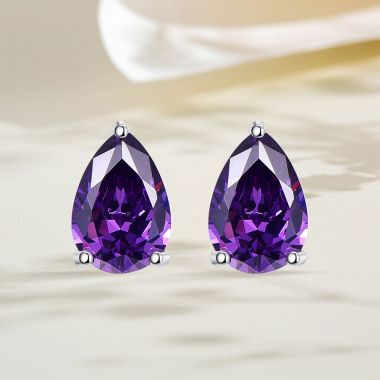 Womens Created Amethyst Lever Back Earrings 925 Sterling Silver