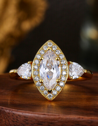 Three stone engagement ring